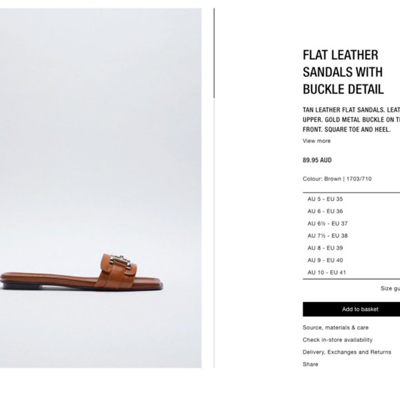 Zara’s Flat Leather Sandals New in Black - Picture 6 of 6